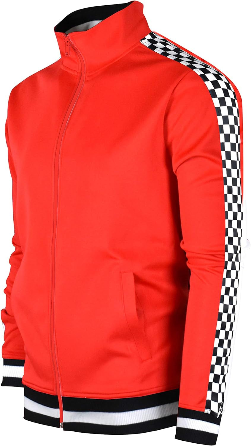 -TRACK JACKET Mens Urban Hip Hop Premium Track Jacket - Slim Fit Side Taping Sportswear Urbanwear Streetwear Top
