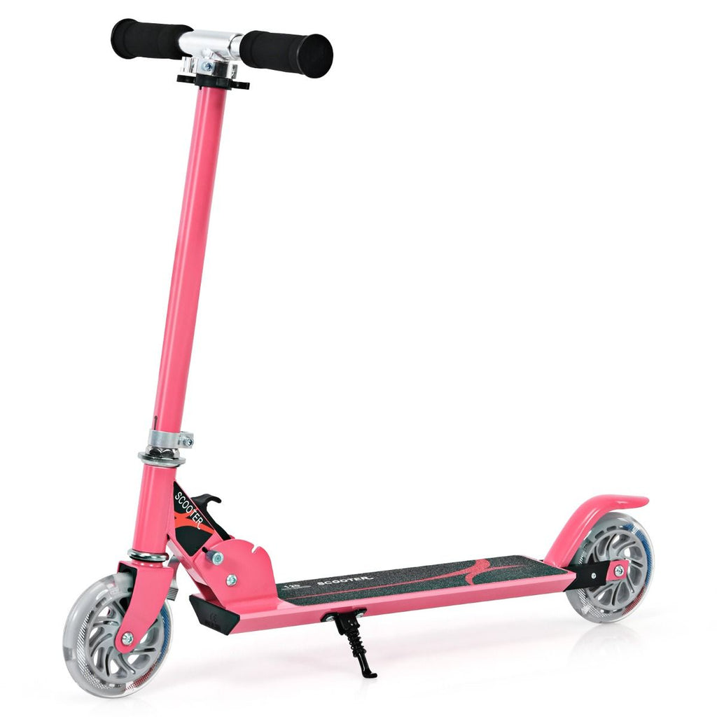 Trottinette Enfant 2 Roues Patinette Enfant Pliable Scooter Enfant Kick Avec LED Lumière Hauteur Réglable Bleu/Bleu Foncé/Rose/Rouge/Violet/Jaune