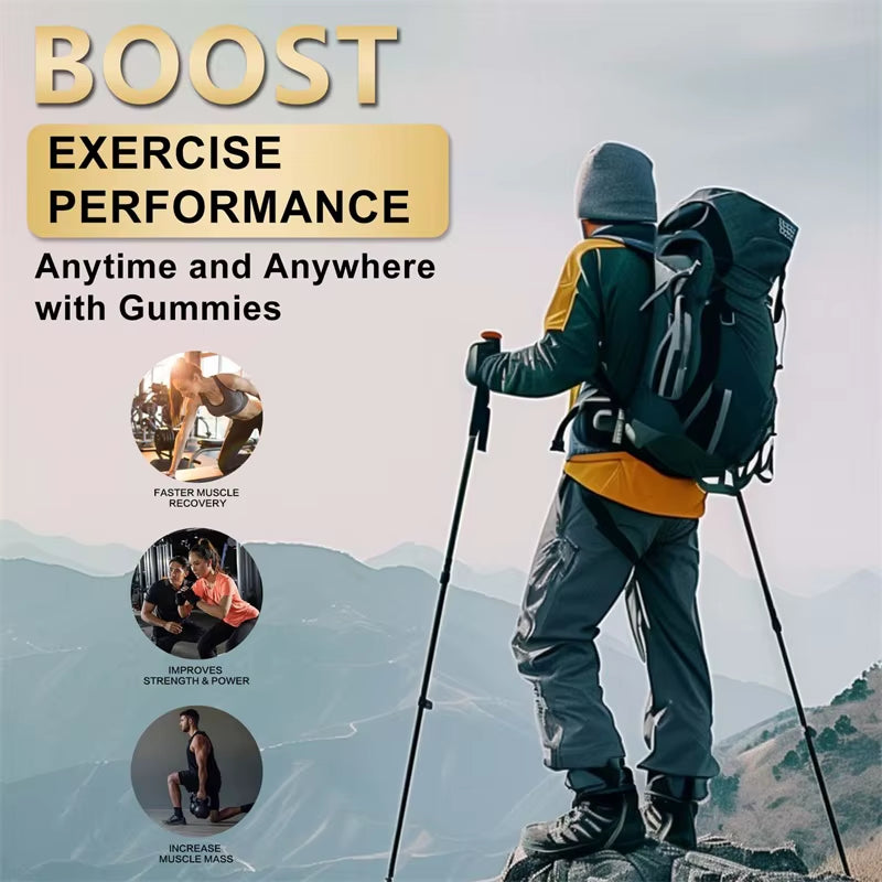 Creatine Monohydrate Gummies - Pre-Workout Creatine to Help Build Muscle, Enhance Energy and Performance