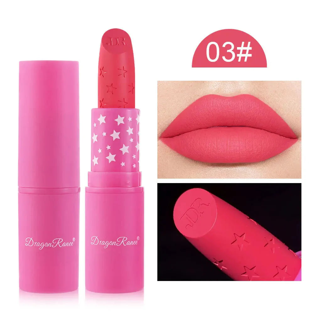 9 Colors Waterproof Rose Red Velvet Matte Lipstick Moisturizing Long Lasting Stars Not Easy to Fade Nude Lip Tint Black Lipstick