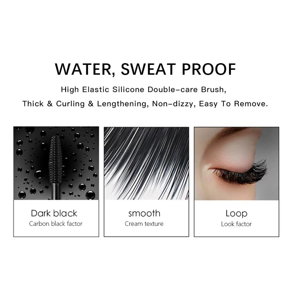 Waterproof Mascara Black Eye Makeup Rimmel 4D Eyelash Cosmetics Curling Thick Mascara Eyelashes Silk Fiber Volume Mascara