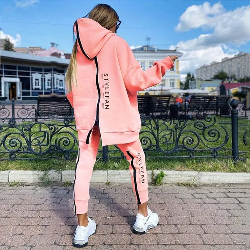 2023 Fashion Women Track Suits Sports Wear Jogging Suits Ladies Hooded Tracksuit Set Clothes Hoodies+Sweatpants Sweat Suits