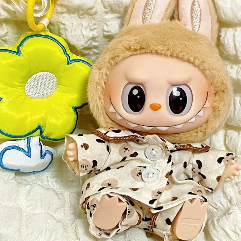 Labubu Popular Outfit Accessories Spring Autumn Pajama Collection Set for 17/38Cm Labubu Doll Clothing Labubu Ropa