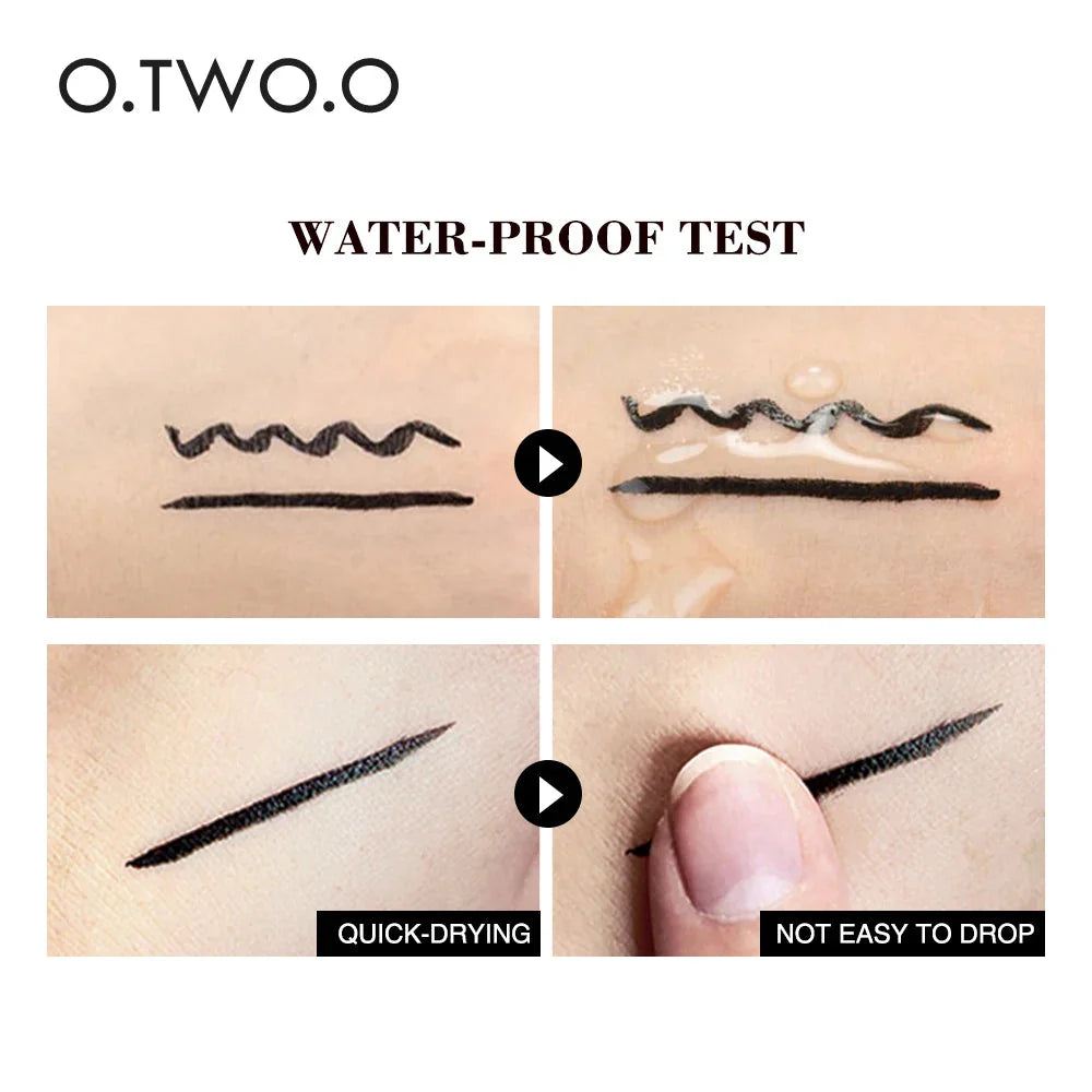 O.TWO.O Eyeliner Stamp Black Liquid Eyeliner Pen Waterproof Fast Dry Double-Ended Eye Liner Pencil Make-Up for Women Cosmetics