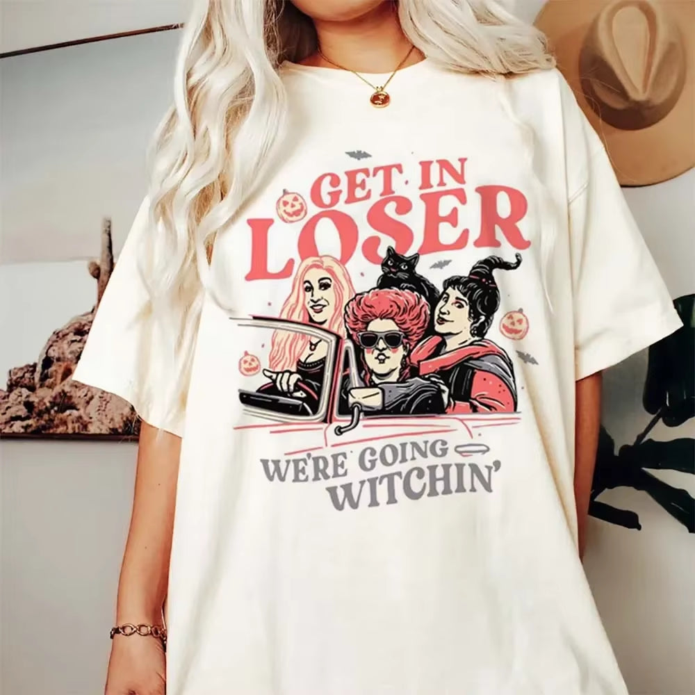 Halloween Printed Pattern T-Shirt for Women'S Fashion Short Sleeved Sweet and Cute T-Shirt Top Casual O-Neck Printed Basic T-Shi