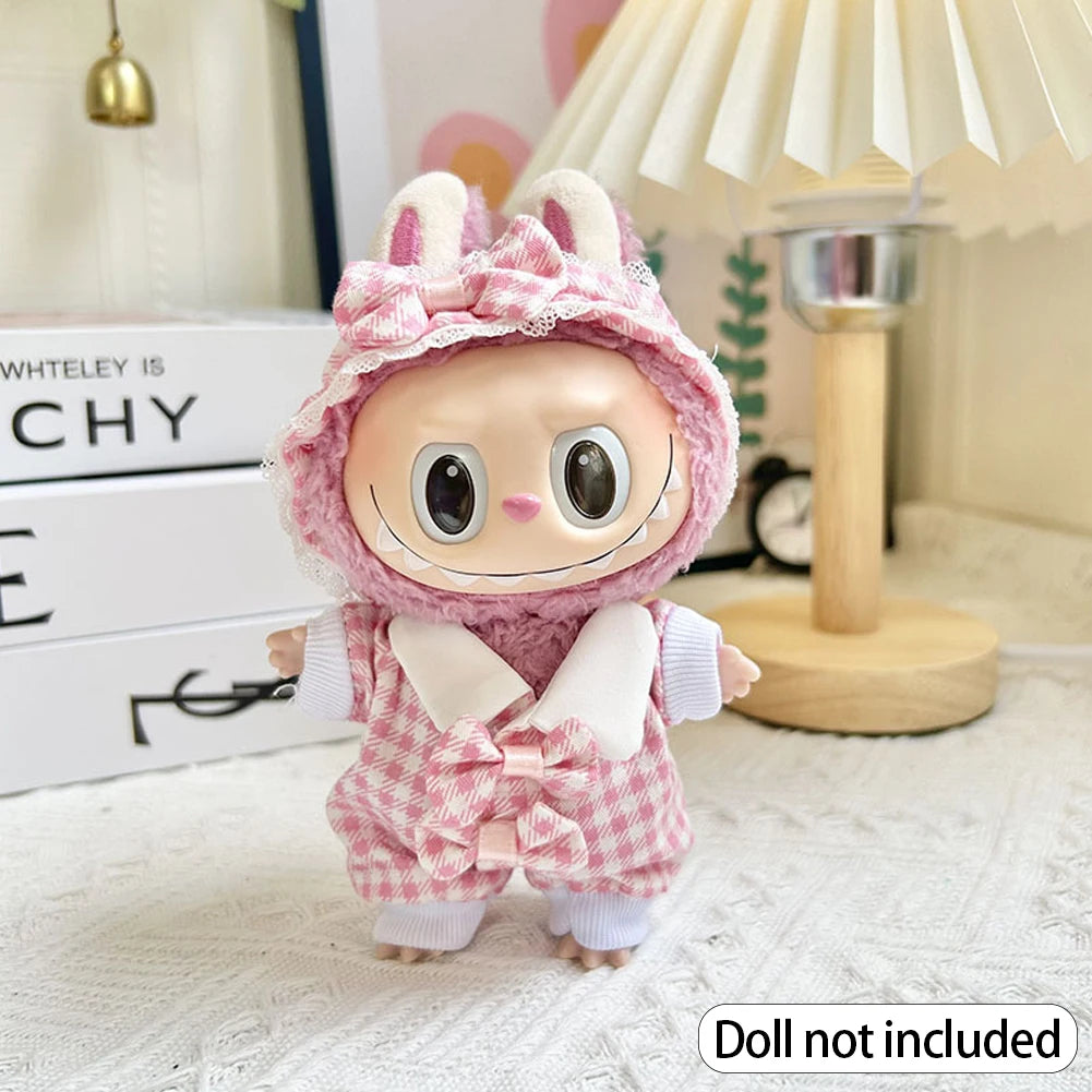 Labubu Popular Outfit Accessories Spring Autumn Pajama Collection Set for 17/38Cm Labubu Doll Clothing Labubu Ropa