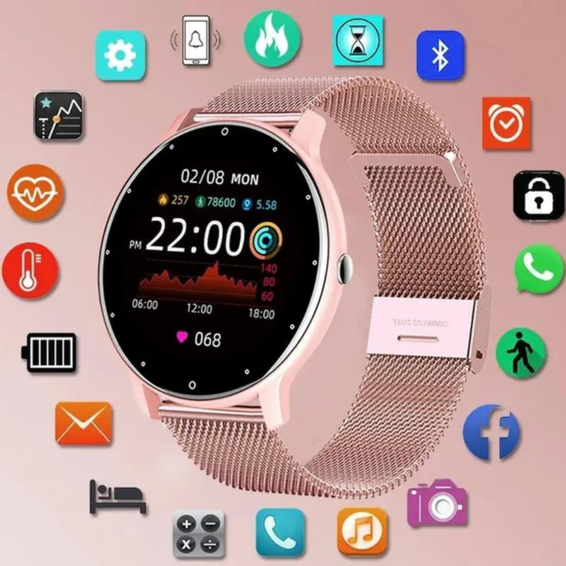 LIGE 2024 Smart Watch Ladies Full Touch Screen Sports Fitness Watch IP67 Waterproof Bluetooth for Android Ios Smart Watch Female
