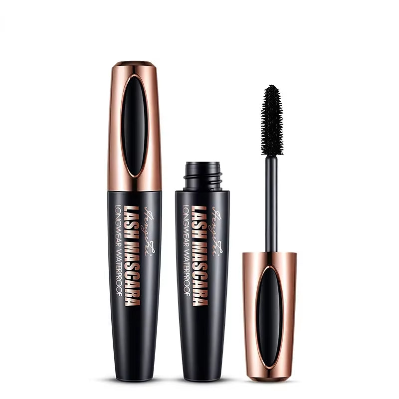 Waterproof Anti-Sweat Mascara Lengthens Eyelashes Extension Black Silk Fiber Mascara Female Non-Smudge Mascara Makeup Cosmetic