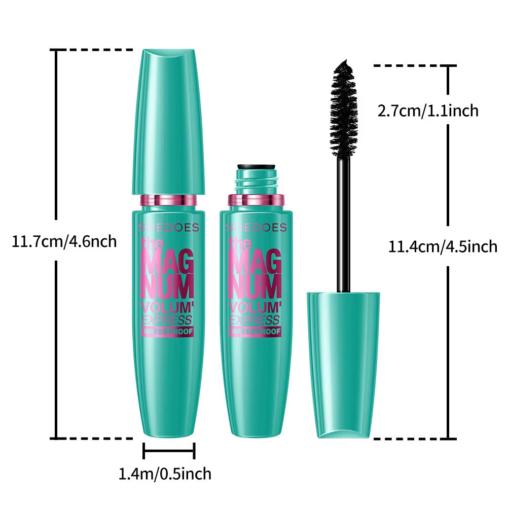 Waterproof Anti-Sweat Mascara Lengthens Eyelashes Extension Black Silk Fiber Mascara Female Non-Smudge Mascara Makeup Cosmetic