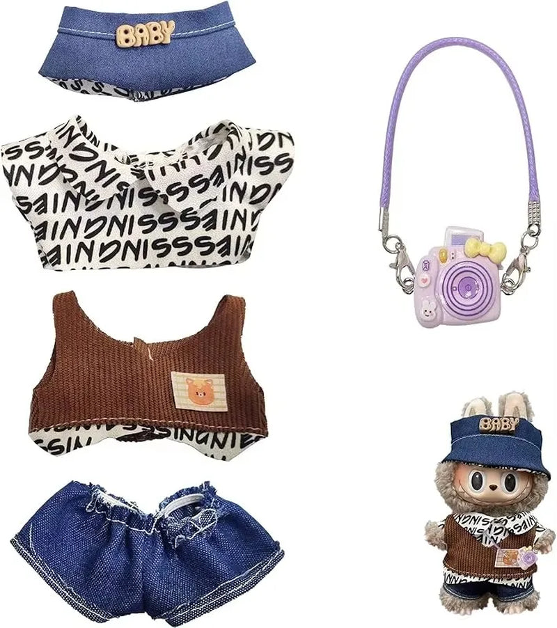 Gxlaihly 17Cm Doll Clothes, Labubu Doll Clothes, Costumes for Labubu Dolls, Labubu Outfit, Suitable for 17Cm Labubu Dolls (B15 (