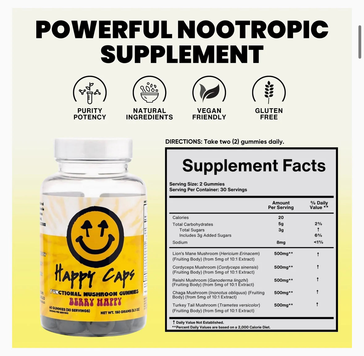 Functional Mushroom Gummies - Berry Happy